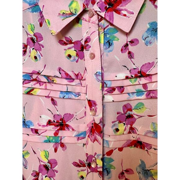 Nanette Lepore Size 6 Button down Floral Dress Western Prairie Rodeo Cottage - Picture 12 of 16